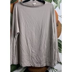 Hanro Large Lagen Look Oversized Mock Neck Long Sleeve Top